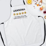 Funny Review | Best Cook Grandma Apron<br><div class="desc">Personalised unique grandparent apron featuring the title "GRANDMA",  with 5 out of 5 gold stars,  an excellent review that reads "the world's best cook,  always seasons with love",  and the kids names. The title can be changed to grandpa,  mum,  dad or any other relative.</div>