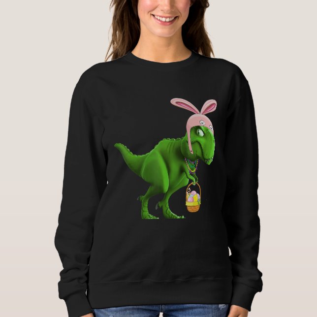 Funny Rex Easter Bunny With Eggs Sweatshirt (Front)