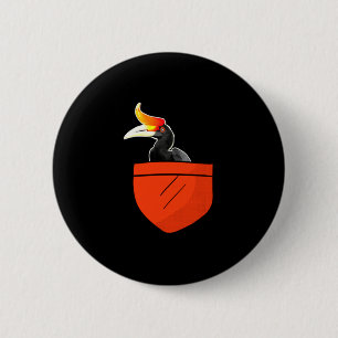 Funny rhino bird design performance  6 cm round badge
