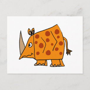 Funny Rhino Cartoon Postcard
