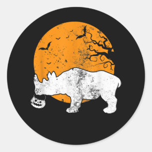 Funny Rhino Pumpkin Halloween Costume Gift Classic Round Sticker