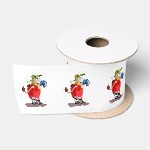 Funny Ribbon with Modern Cow - Customisable Satin Ribbon