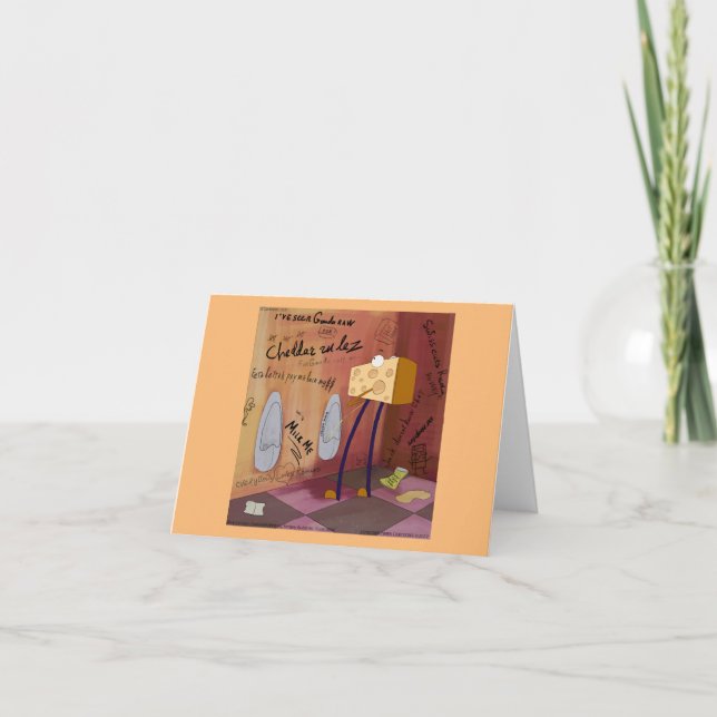 Funny Rick London Cheese Bathroom Comic  Card (Front)