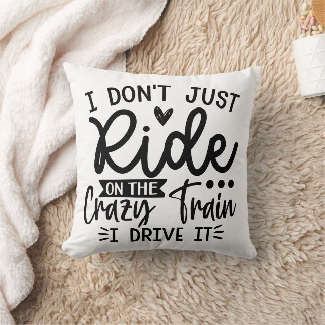 Funny Ride On The Crazy Train Cushion (Blanket)
