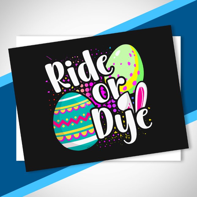 Funny Ride or Dye Eggs Happy Easter Bunny Ears Postcard (Creator Uploaded)