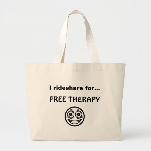 Funny Rideshare Driver Tote Bag Gig Economy Humour (Front)