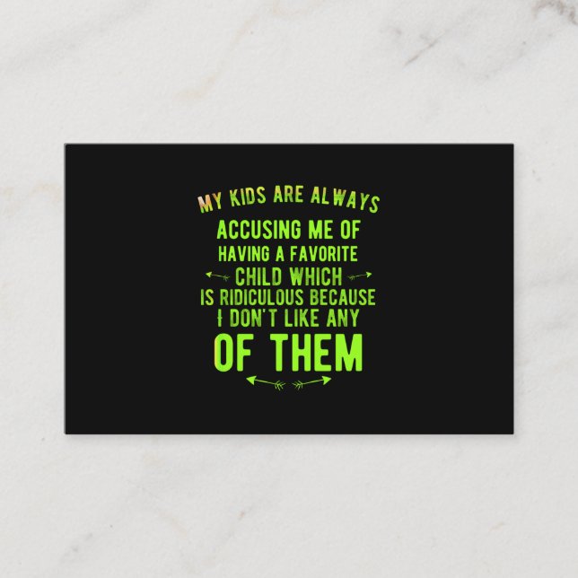 Funny Ridiculous child Business Card (Front)
