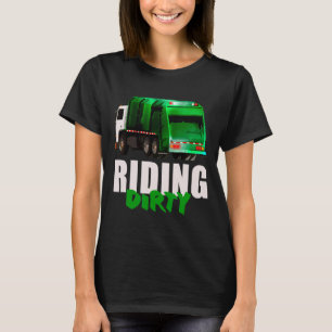 Funny Riding Dirty Recycling Garbage Truck Earth D T-Shirt