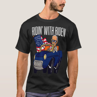 Funny Riding With Joe Biden 4th Of July USA Flag C T-Shirt