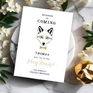 Funny Ring Bearer Gold Bow Tie Wedding Proposal