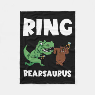 Funny Ring Bearer Security Bear Dino Wedding Party Fleece Blanket
