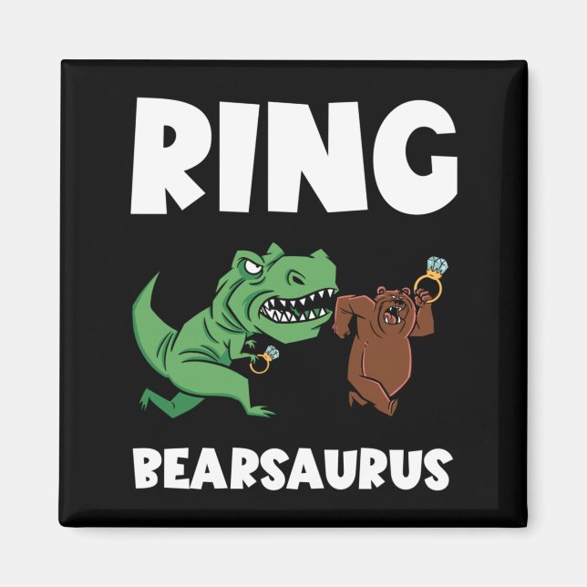Funny Ring Bearer Security Bear Dino Wedding Party Magnet (Front)