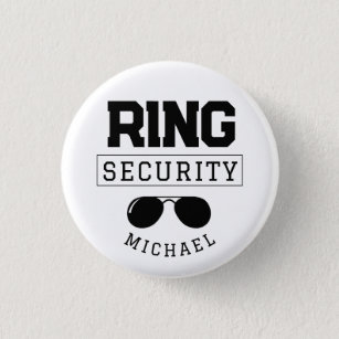 Funny Ring Security Wedding Favour Kid 3 Cm Round Badge