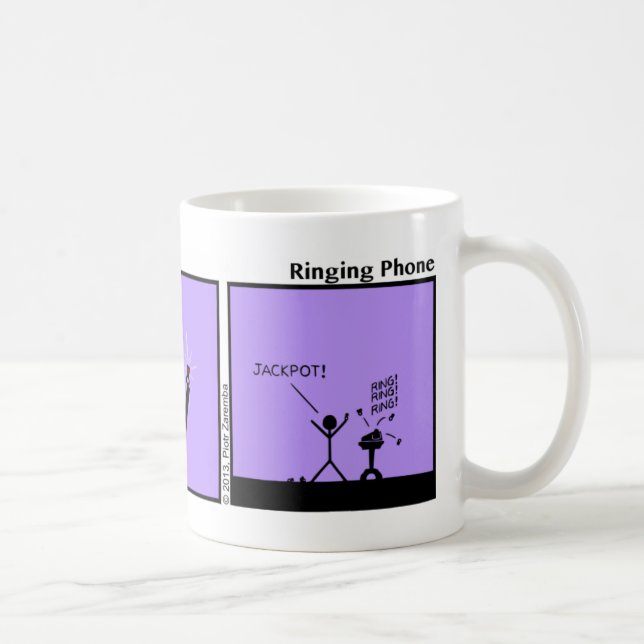Funny Ringing Phone Stickman Mug - 101 (Right)