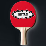 Funny ripped hole table tennis ping pong paddle<br><div class="desc">Funny ripped hole table tennis ping pong paddle with name. Personalised pingpong paddles for tabletennis. Fun sports game gift idea for tabletennis boys and girls. Cute design personalizable with name,  slogan or monogram. Custom background colour. Humourous game and sports accesories. Torn rip design.</div>