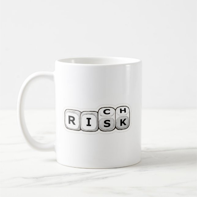 Funny Risk to Rich Finance Trading Motivation Mug (Left)