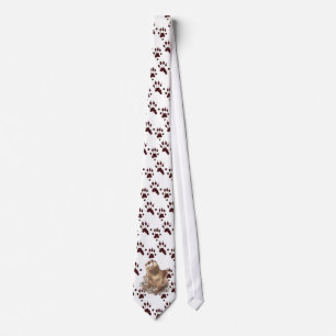 Funny River Otter & Footprints, Tracks Neck Tie