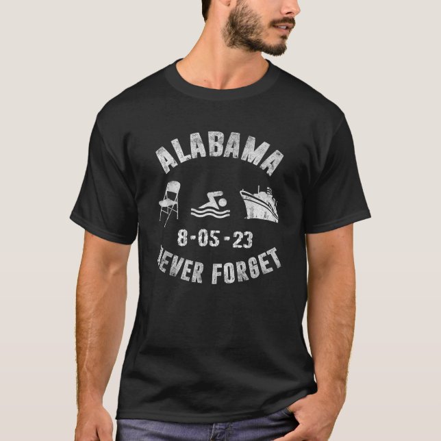 Funny river pontoon viral boat brawl meme Alabama  T-Shirt (Front)