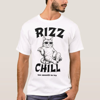 Funny Rizz Chill Cat Cool Cat Meme Vintage T-Shirt
