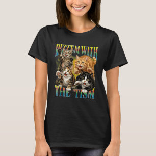 Funny Rizz Em with The Tism Retro Cat Meme T-Shirt