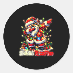 Funny Rizz Santa Claus Dabbing Christmas Skibidi R Classic Round Sticker