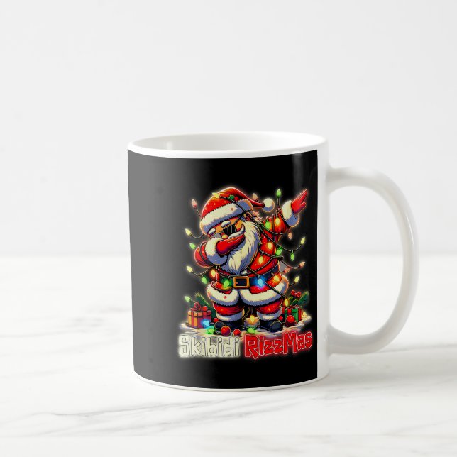 Funny Rizz Santa Claus Dabbing Christmas Skibidi R Coffee Mug (Right)