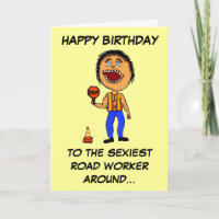 Funny Road Construction Worker Birthday
