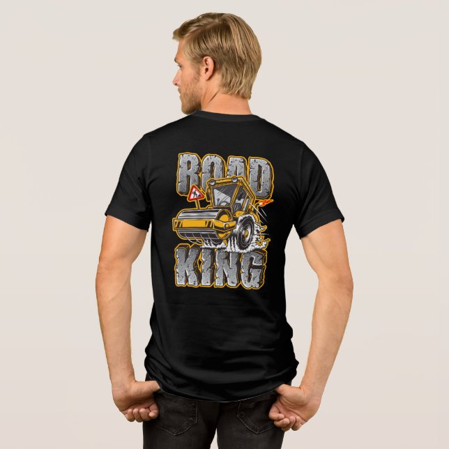 Funny Road King Construction Compactor Operator Tri-Blend Shirt (Back Full)