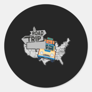 Funny Road Trip For Family Road Trip 2025 Shirt Fu Classic Round Sticker