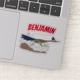 Funny roadrunner bird cartoon illustration