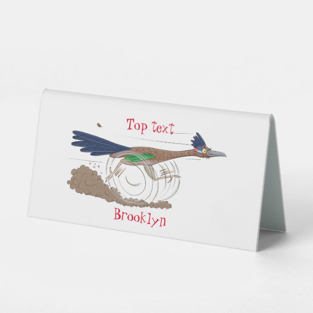 Funny roadrunner bird cartoon illustration (Front)