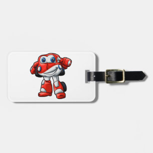 Funny Robot car cartoon - Choose back colour Luggage Tag