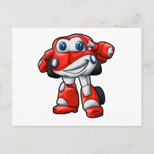 Funny Robot car cartoon - Choose back colour Postcard
