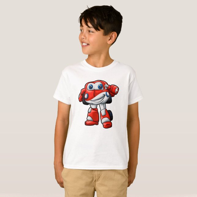 Funny Robot car cartoon |  - Choose back colour T-Shirt (Front Full)