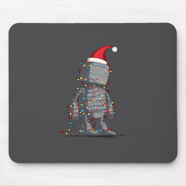 Funny Robot Christmas Graphics Lights Lover Long S Mouse Pad (Front)