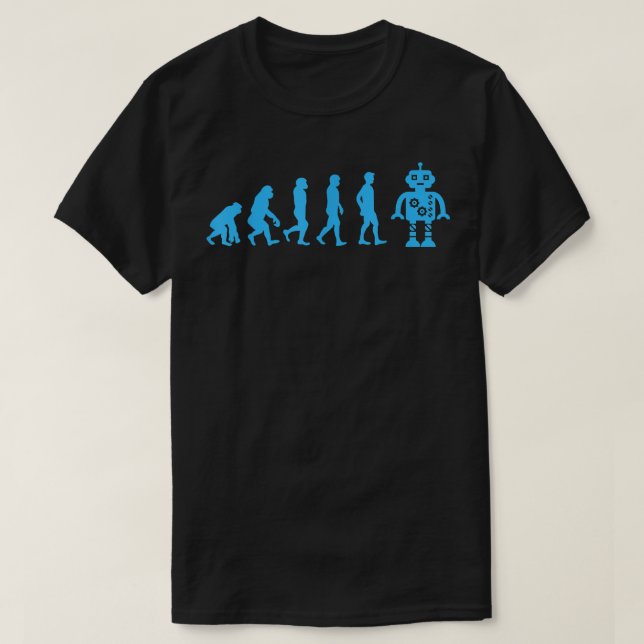 Funny Robot Evolution Girls Boys Robots  T-Shirt (Design Front)
