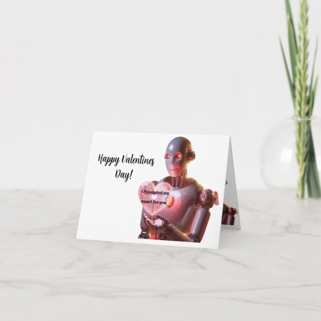 Funny Robot Themed Valentines Day Card (Front)
