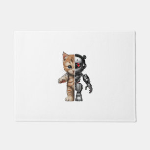 Funny Robotics Animal Lover Cat Robots Graphic Eng Doormat