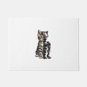 Funny Robotics Animal Lover Cat Robots Graphic Eng Doormat
