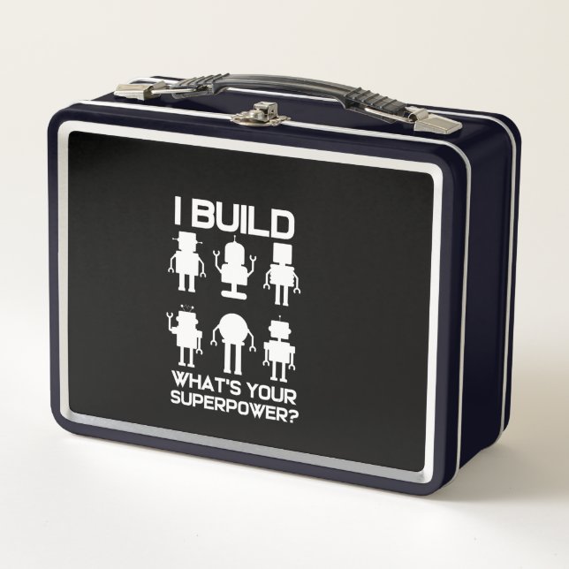 Funny Robotics Engineer Build Robots Lover Gift Metal Lunch Box (Front)