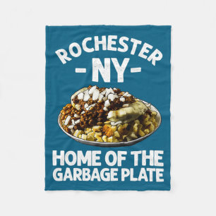 Funny Rochester Ny Garbage Plate Gift Cool New Yor Fleece Blanket