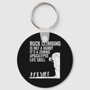 Funny Rock Climber Gift For Men Women Cool Zombie Key Ring