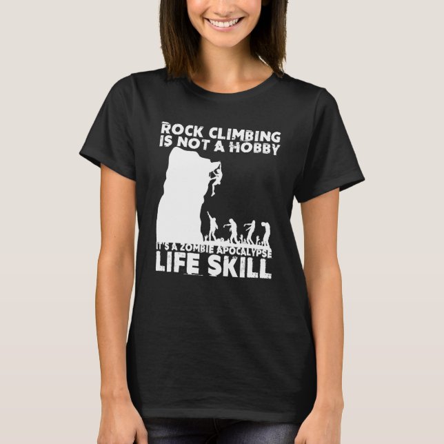 Funny Rock Climber Gift For Men Women Cool Zombie  T-Shirt (Front)