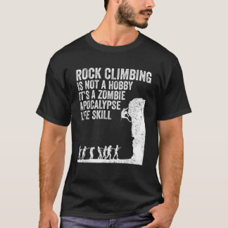 Funny Rock Climber Gift For Men Women Cool Zombie  T-Shirt