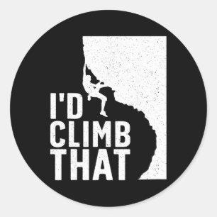 Funny Rock Climbing Art For Men Women Alpinism Roc Classic Round Sticker