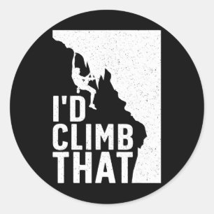 Funny Rock Climbing Art For Men Women Alpinism Roc Classic Round Sticker