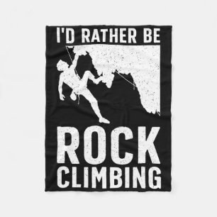 Funny Rock Climbing Art For Men Women Alpinism Roc Fleece Blanket