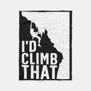 Funny Rock Climbing Art For Men Women Alpinism Roc Fleece Blanket