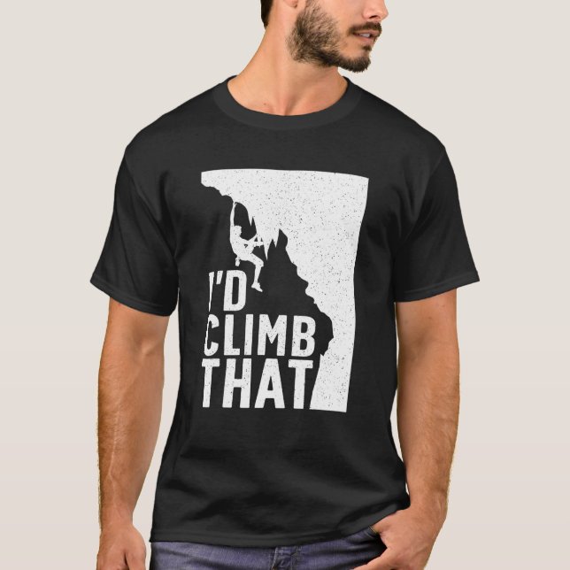 Funny Rock Climbing Art For Men Women Alpinism Roc T-Shirt (Front)