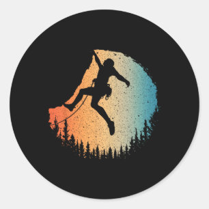 Funny Rock Climbing Art For Men Women Bouldering L Classic Round Sticker